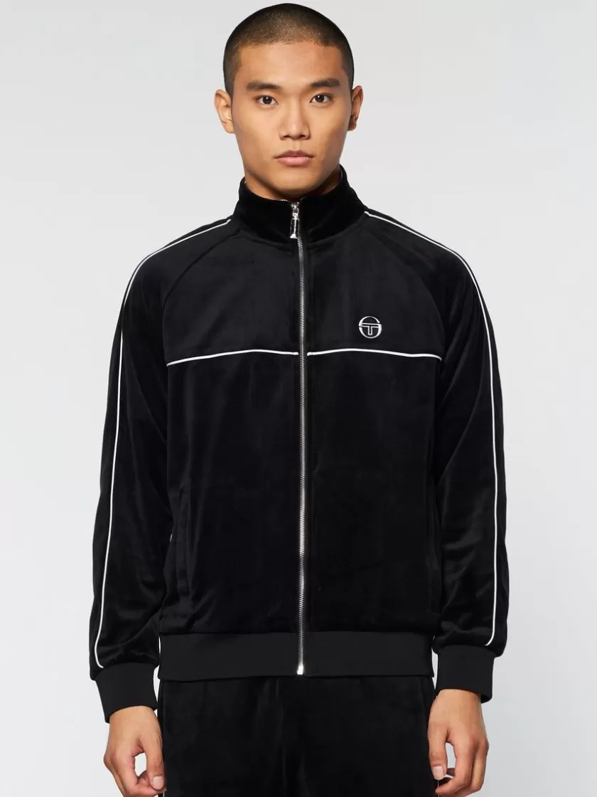 Outlet Lioni Velour Track Jacket- Black Beauty Jackets